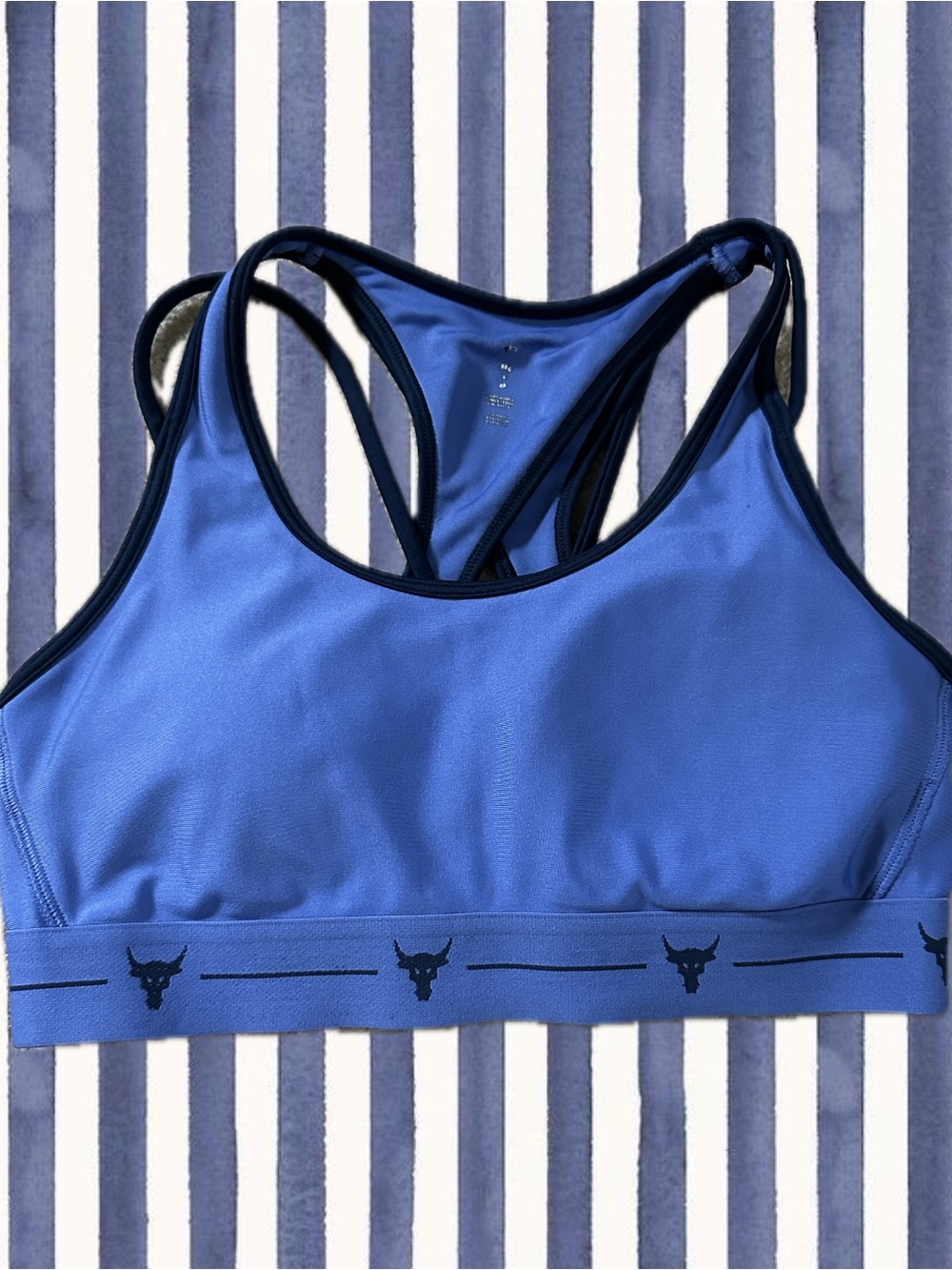 Under Armour Purple Strappy Racerback Sports Bra with Dark Purple Accents - M